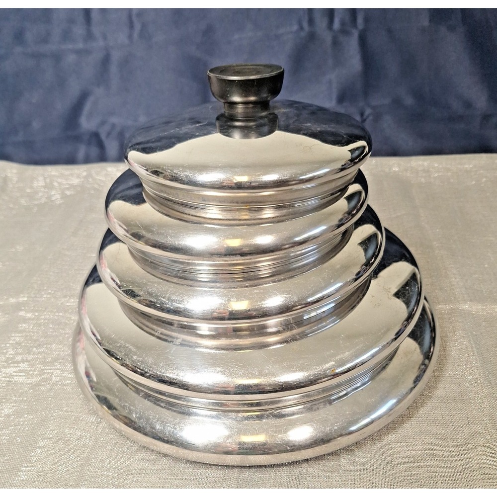 Revere Ware Lot of 5 Lid Replacement Cover Lids Only Assorted Sizes Stainless